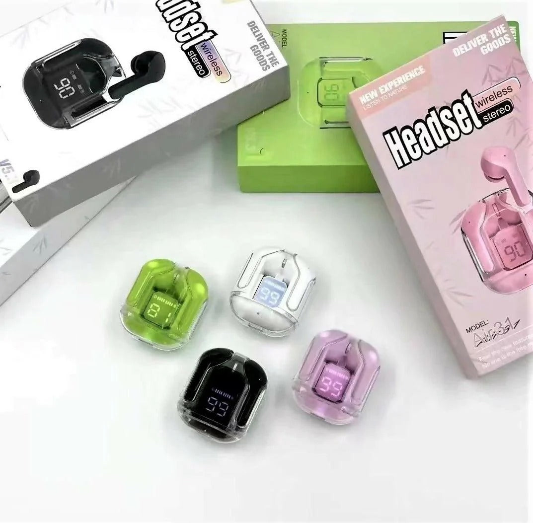 Air31 Earbuds Wireless Crystal Transparent Headset